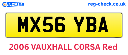MX56YBA are the vehicle registration plates.