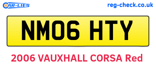 NM06HTY are the vehicle registration plates.