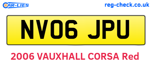 NV06JPU are the vehicle registration plates.