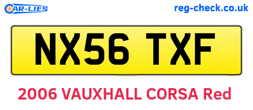 NX56TXF are the vehicle registration plates.