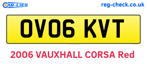 OV06KVT are the vehicle registration plates.