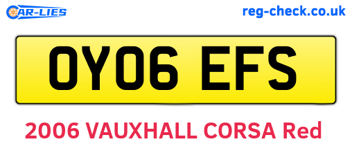 OY06EFS are the vehicle registration plates.