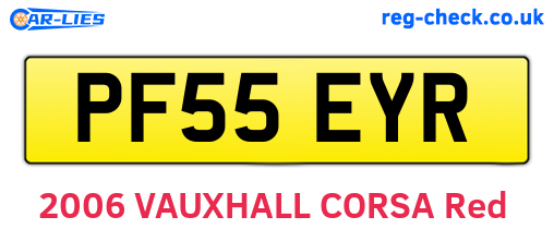 PF55EYR are the vehicle registration plates.