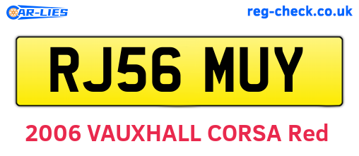 RJ56MUY are the vehicle registration plates.