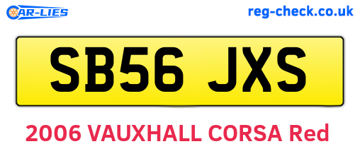 SB56JXS are the vehicle registration plates.