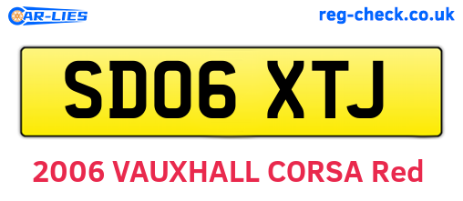 SD06XTJ are the vehicle registration plates.