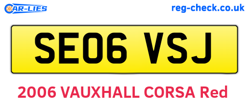 SE06VSJ are the vehicle registration plates.