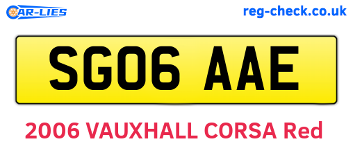 SG06AAE are the vehicle registration plates.