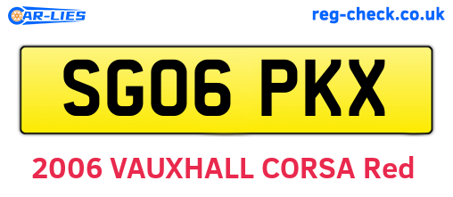 SG06PKX are the vehicle registration plates.