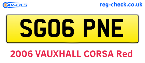 SG06PNE are the vehicle registration plates.