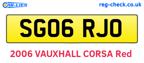 SG06RJO are the vehicle registration plates.