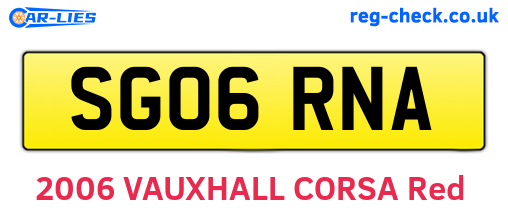 SG06RNA are the vehicle registration plates.