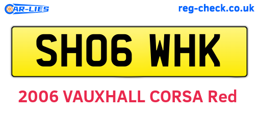 SH06WHK are the vehicle registration plates.