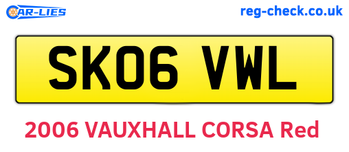 SK06VWL are the vehicle registration plates.