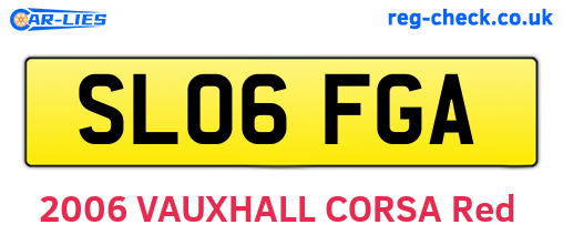 SL06FGA are the vehicle registration plates.