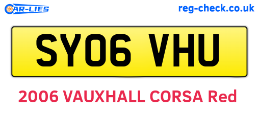 SY06VHU are the vehicle registration plates.