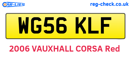 WG56KLF are the vehicle registration plates.