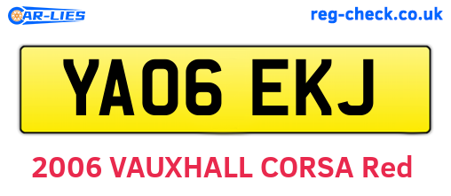 YA06EKJ are the vehicle registration plates.