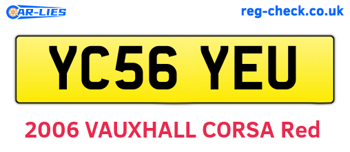 YC56YEU are the vehicle registration plates.