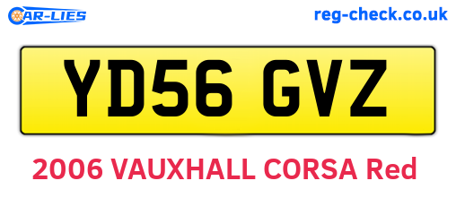 YD56GVZ are the vehicle registration plates.