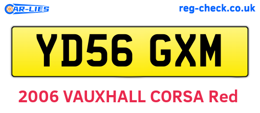 YD56GXM are the vehicle registration plates.