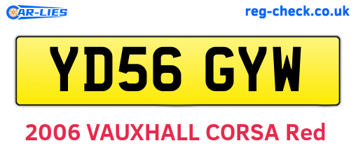 YD56GYW are the vehicle registration plates.