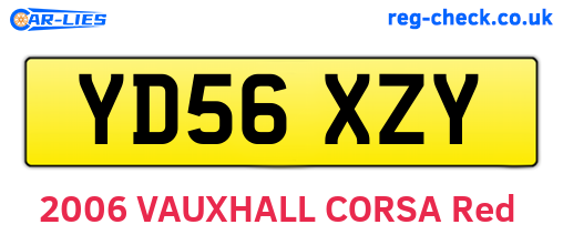 YD56XZY are the vehicle registration plates.