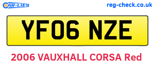 YF06NZE are the vehicle registration plates.
