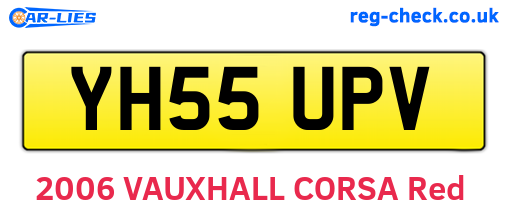 YH55UPV are the vehicle registration plates.