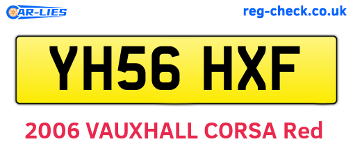 YH56HXF are the vehicle registration plates.