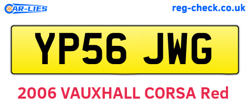YP56JWG are the vehicle registration plates.