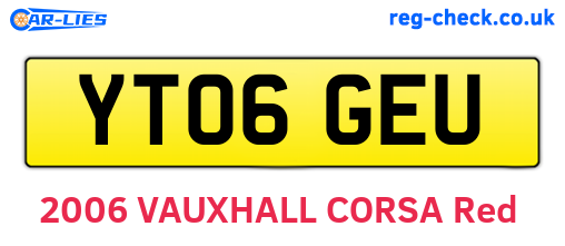 YT06GEU are the vehicle registration plates.