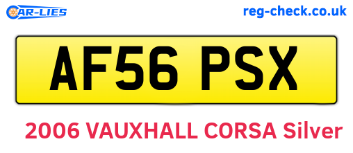 AF56PSX are the vehicle registration plates.