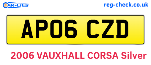 AP06CZD are the vehicle registration plates.