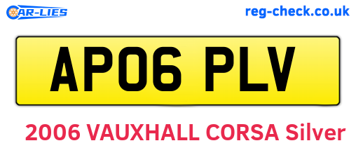 AP06PLV are the vehicle registration plates.