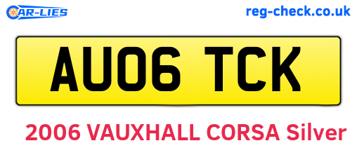 AU06TCK are the vehicle registration plates.
