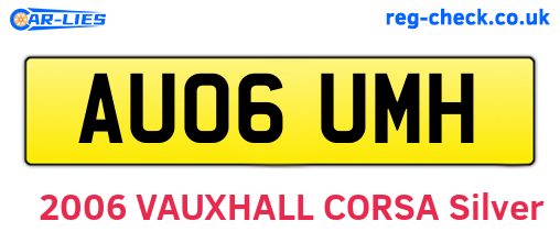 AU06UMH are the vehicle registration plates.
