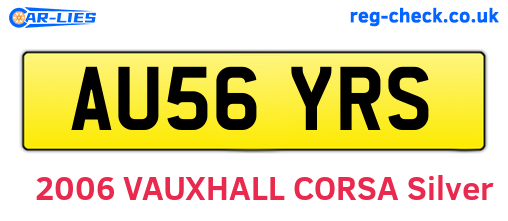 AU56YRS are the vehicle registration plates.