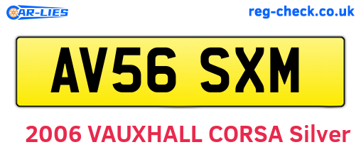 AV56SXM are the vehicle registration plates.