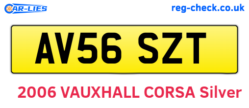 AV56SZT are the vehicle registration plates.