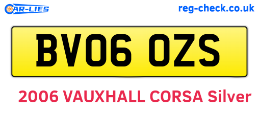 BV06OZS are the vehicle registration plates.