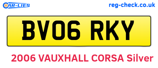 BV06RKY are the vehicle registration plates.