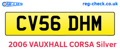 CV56DHM are the vehicle registration plates.