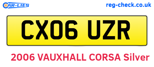 CX06UZR are the vehicle registration plates.