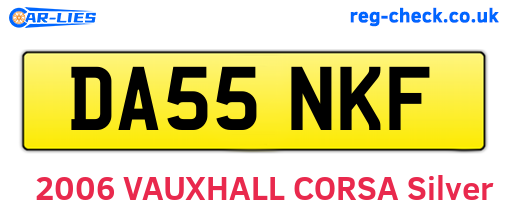 DA55NKF are the vehicle registration plates.