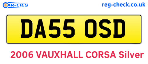 DA55OSD are the vehicle registration plates.
