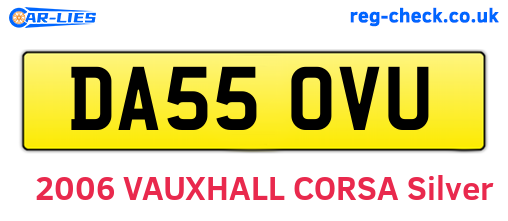 DA55OVU are the vehicle registration plates.
