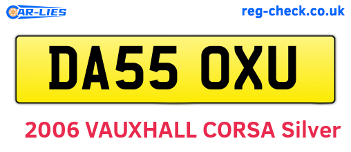 DA55OXU are the vehicle registration plates.