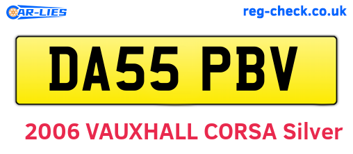 DA55PBV are the vehicle registration plates.