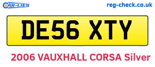 DE56XTY are the vehicle registration plates.